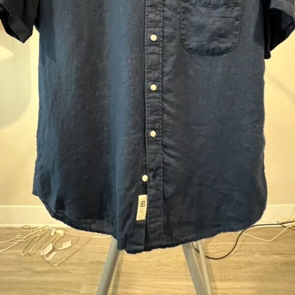 J.Crew - SS Linen Button Up Shirt - Navy - Picture 5 of 6
